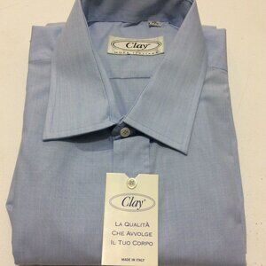 CLAY Moda Italiana Mens Shirt Size XL Blue